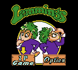 Lemmings title screen for GameBoy Color